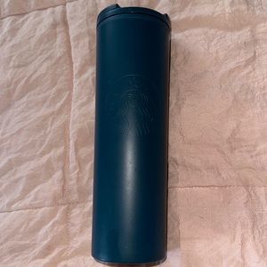 Blue hot Starbucks thermos